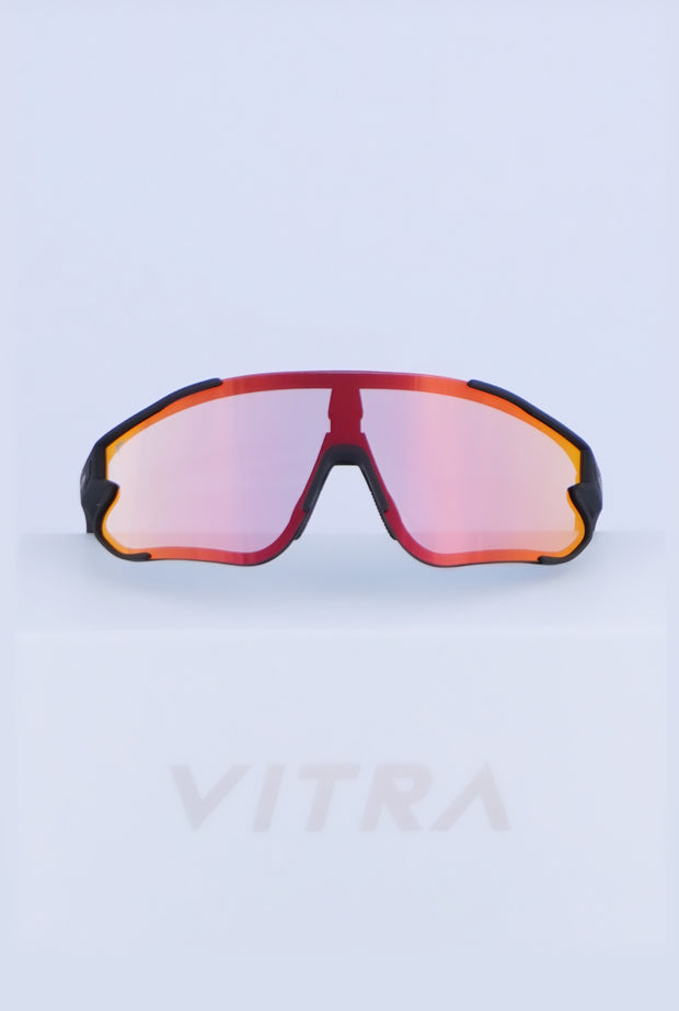 Sporty black photochromic red