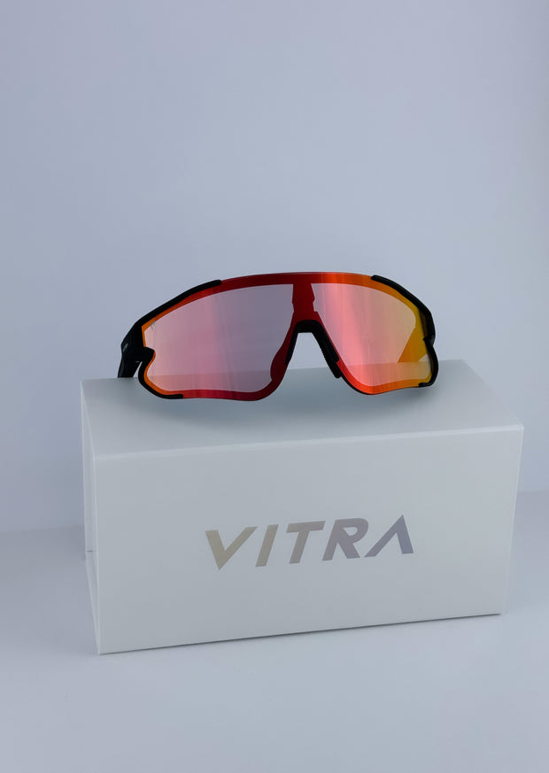 Sporty black photochromic red