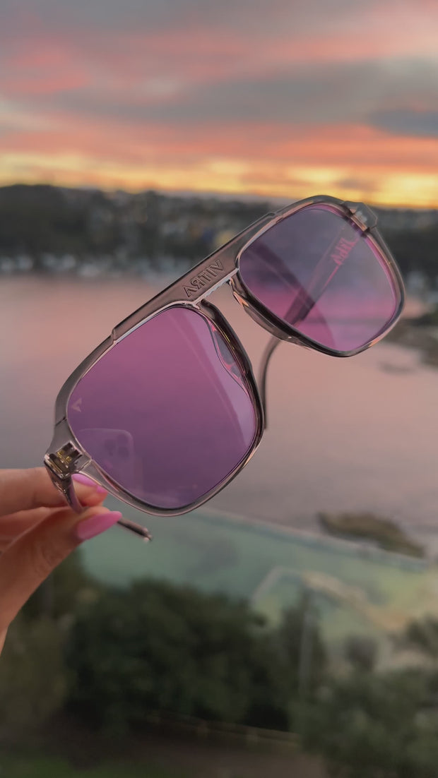 Royal grey amethyst polarised