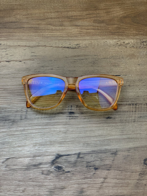 Wayfarer shiny orange anti blue light