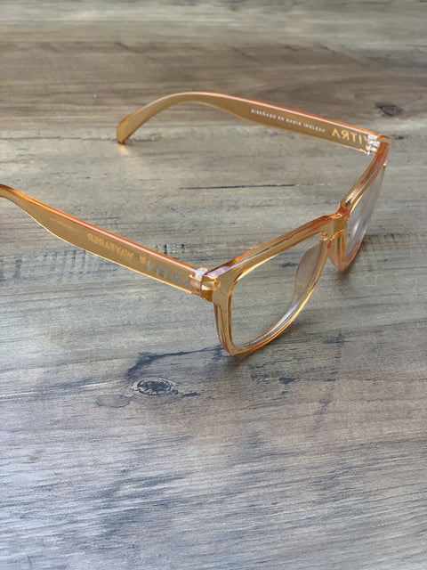 Wayfarer shiny orange anti blue light