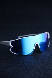 Sporty white blue polarizado +clip óptico+mica transparente
